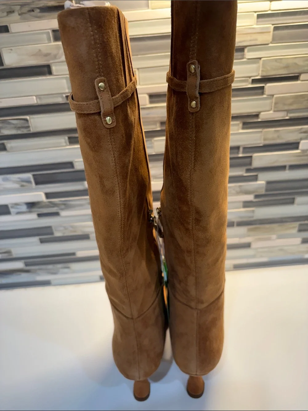 Sam Edelman Lyla Cognac Suede Over-the-Knee Boots